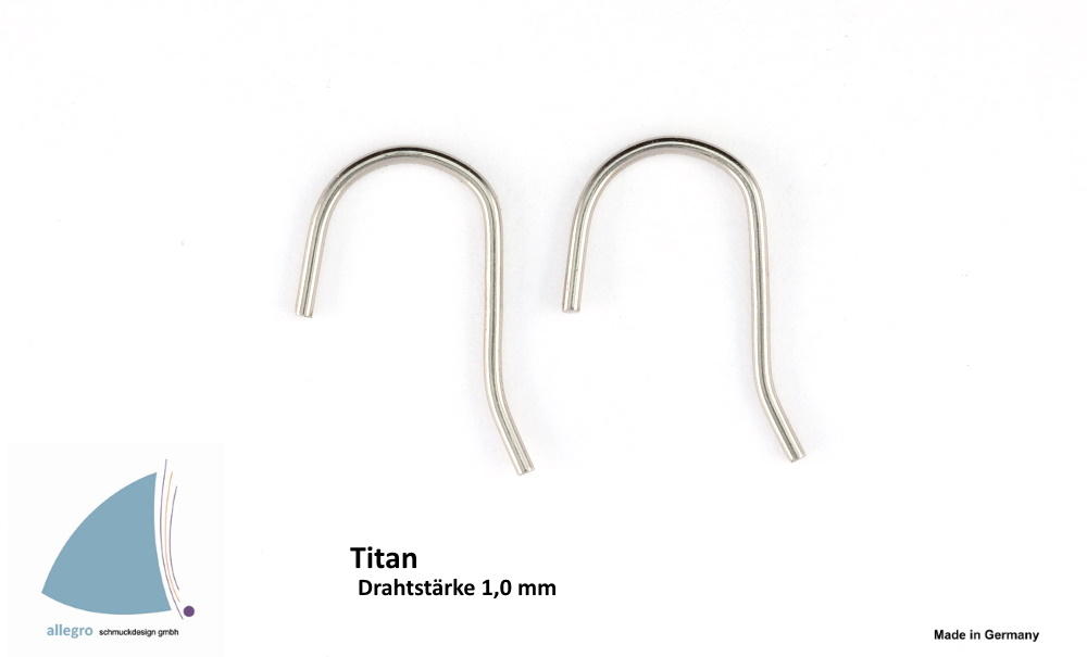 Titanohrhaken  Drahtstärke 1,0 mm